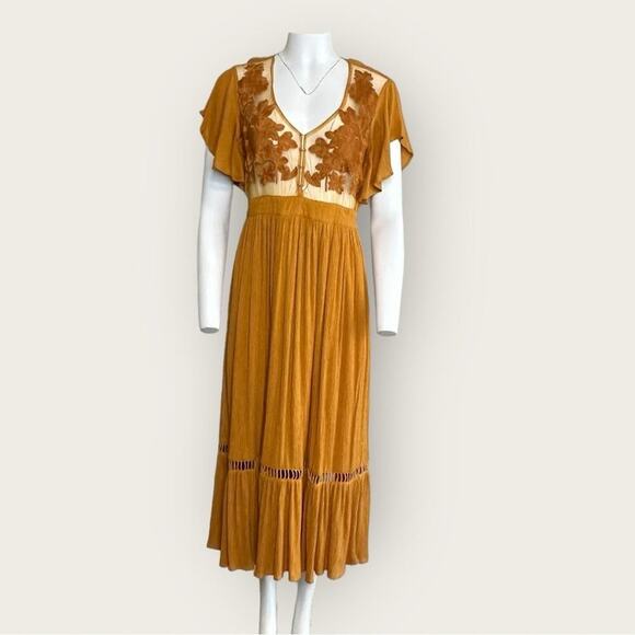 NWOT | Band of the Free | Floral Maxi | Orange | PTP 14 inch | Small? - Picture 1 of 13